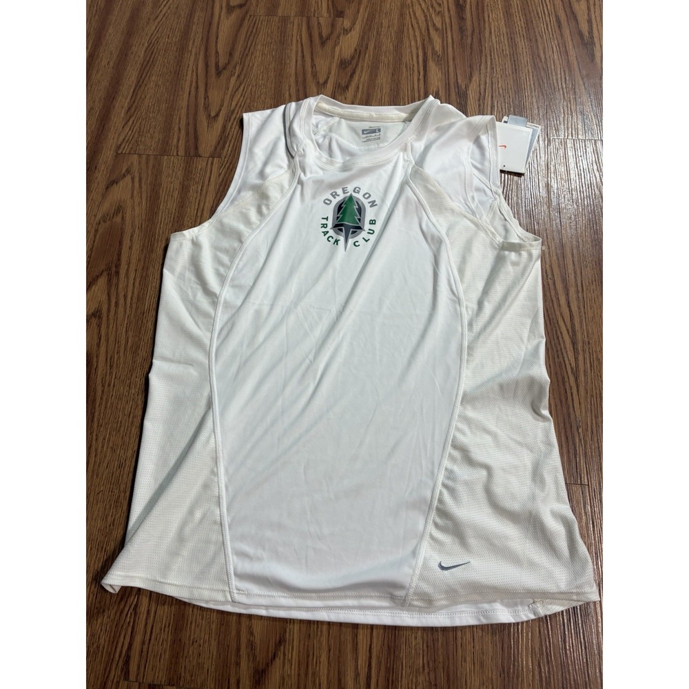 #J126 Women Nike + Fit Dry Y2K Oregon Run Club Singlet Tank White With Tags